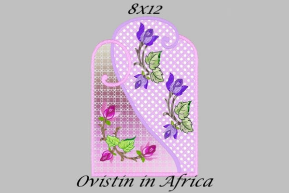 Pink Purple Floral Applique Placemat for Sweatshirts