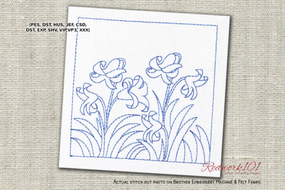 Reviewing Floral Pattern a Redwork for Etsy Shops